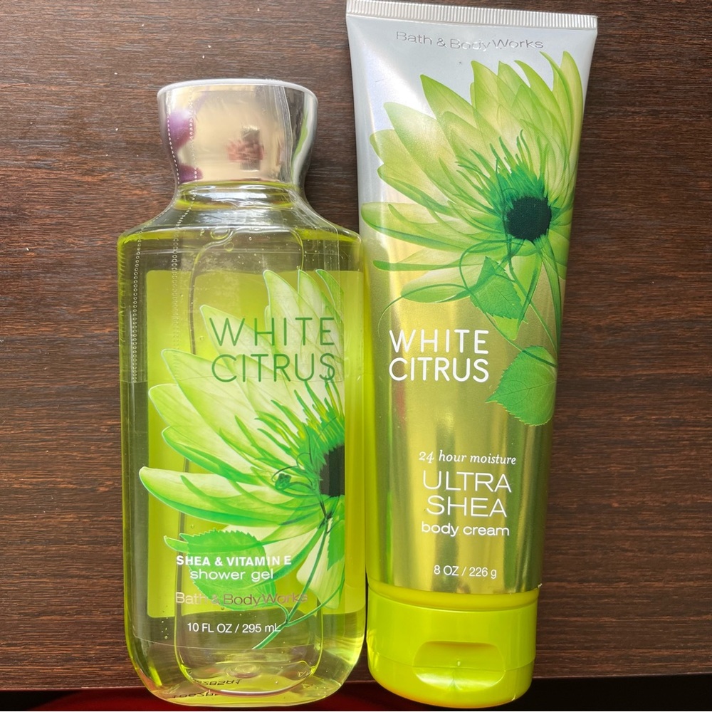 NWT White Citrus Bath & Body Works Shower Gel 10oz & Body Cream 8oz